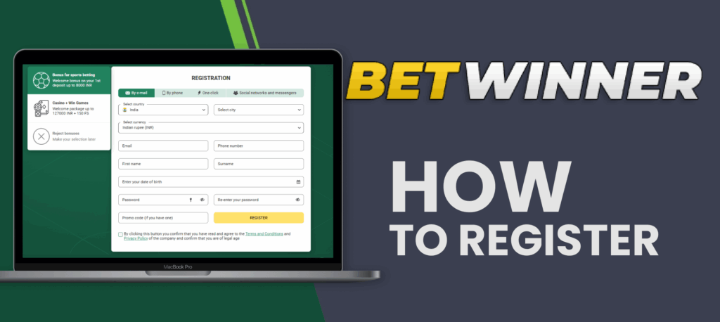 Registration process on the BetWinner website