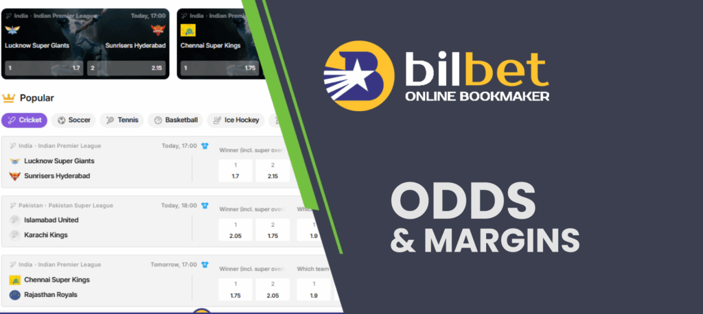 Odds and Margins on Bilbet for Indian Players